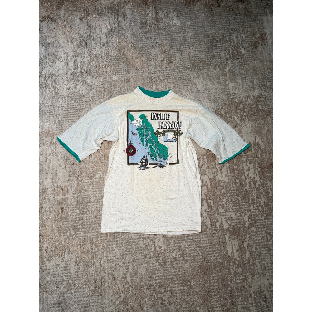 Vintage 90s Delta Alaska Nature Inside Passage Graphic Print T-Shirt